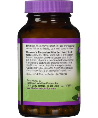 Bluebonnet Nutrition Olive Leaf Extract - 120 Veg Capsules | Immune Support & Antioxidant Benefits - Buy Online on GoSupps.com