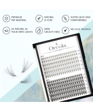 Oreola False Eyelashes Set - Natural Individual Eyelash Clusters 0.07D 8-14mm 228PCs DIY Extensions Kit with Bond & Seal Adhesive Remover & Tweezers - Buy Online on GoSupps.com