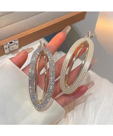 French Crystal Twist N Clip 3PCS Non Slip Hair Barrettes - Strong Clamp Jaw Claws for Women - Buy Online on GoSupps.com