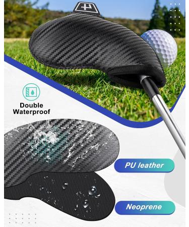 10pcs Black Leather Iron Golf Head Club Set Covers for Callaway, Taylormade, Ping, Cobra - RH and LH Compatible - Buy Online on GoSupps.com