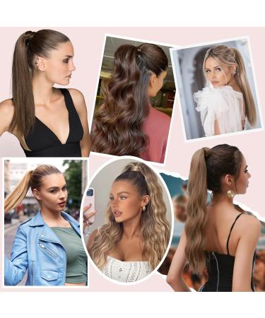 Wrap around Ponytail Hair Extension with Clip in One Piece Remy Human Hairpiece Straight 16 inches #1B Natural Black - Buy Online on GoSupps.com