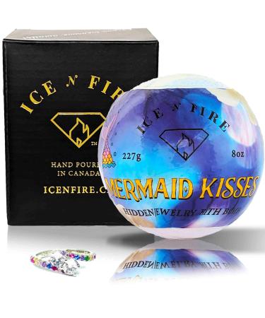 Ice N Fire Mermaid Kisses MONDO Hidden Jewelry Bath Bomb Surprise Bath Bomb with Jewelry Inside (Hidden Ring Bath Bomb with Jewelry Valued up to $5 000) Ring Size 5