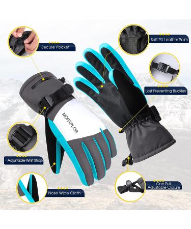 MORXPLOR Ski Snow Gloves - 3M Thinsulate Insulated Waterproof Winter Gloves (BlueGray, Large) - Buy Online on GoSupps.com