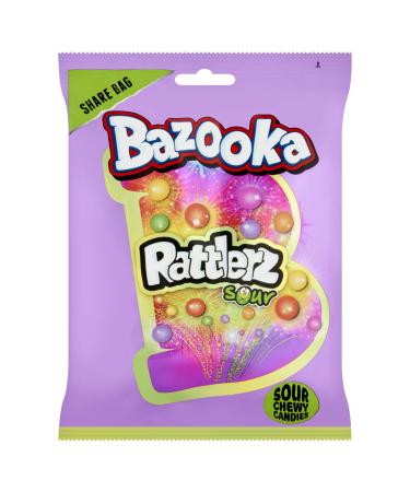 Bazooka Candy Brands Bazooka Rattlerz Sours Fruity Chew Candy 120g