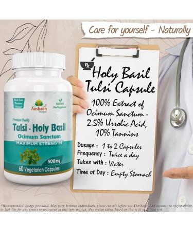 Organic Holy Basil (Tulsi) Capsules - Natural Stress Relief and Immune Support - Buy Online on GoSupps.com
