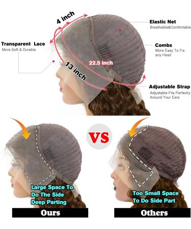 18 #4 Chocolate Brown 13x4 HD Lace Front Human Hair Wig 180% Density - Pre Plucked Straight Lace Wig for Black Women - Buy Online on GoSupps.com