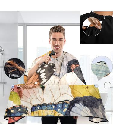 Visesunny Retro Butterfly Barber Cape | Anti-Static & Water-Resistant Hair Cutting Cape | Professional Salon Adjustable Polyester Cape for Hairstylists - Buy Online on GoSupps.com