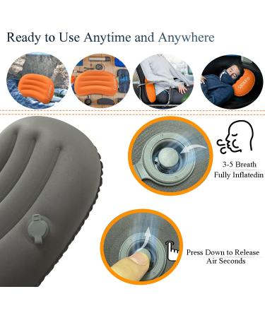 Funesla Camping Pillow for Backpacking Ultralight Inflatable Pillow for Camping and Sleeping Compressible Compact Camp Travel Pillow Support Neck & Lumbar While Beach Hikinge-Orange Vital Orange - Buy Online on GoSupps.com