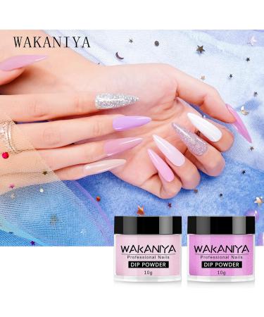 Dipping Powder Nail Kit - 12 Color Set for DIY & Salon Manicure - wakaniya Starter Kit with Base, Top Coat, Activator, Brush, Saver - Clear, White, Nude, Silver French Dip System - Buy Online on GoSupps.com