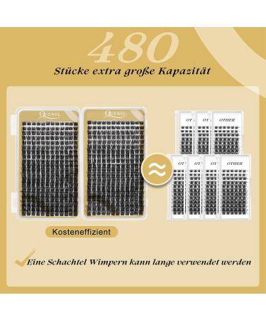 Cluster Eyelashes - 480 PCs DIY D Curl Individual False Eyelash Extensions - Soft & Light for Home Use (Qu07-D Mix 10-18mm) - Buy Online on GoSupps.com