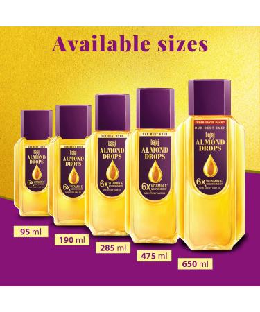 Bajaj Almond Drops Premium Hair Oil 100ml - Enriched with Real Almond Extracts - Buy Online on GoSupps.com