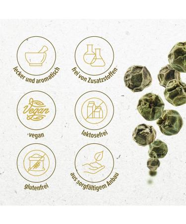 Premium Green Peppercorns 150g - Monte Nativo | Ideal for Pepper Mill | Gently Dried Spices - International Shipping - Buy Online on GoSupps.com