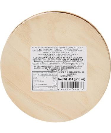 Hazer Baba Genuine Turkish Delight Assorted Wooden Drum 454 g - Buy Online on GoSupps.com