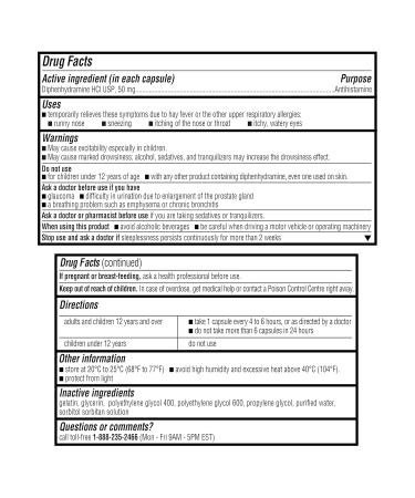 A+Health Dye-Free Extra Strength Allergy Relief Medicine Diphenhydramine HCl 50mg Softgels Antihistamine 100 Count - Buy Online on GoSupps.com