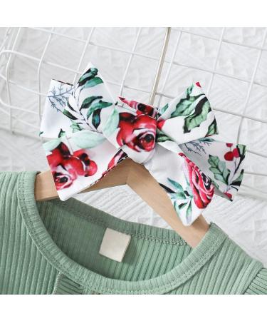 Haokaini Toddler Baby Girls Floral Ruffle Sleeve Cotton Dress Set | Princess Tutu Skirt | Green | 2-3 Years - Buy Online on GoSupps.com