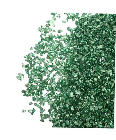 Beaupretty Metal Epoxy 1 Glass Chip 3d Manicure Amulet Metal Filler 0.5X0.3cm Green