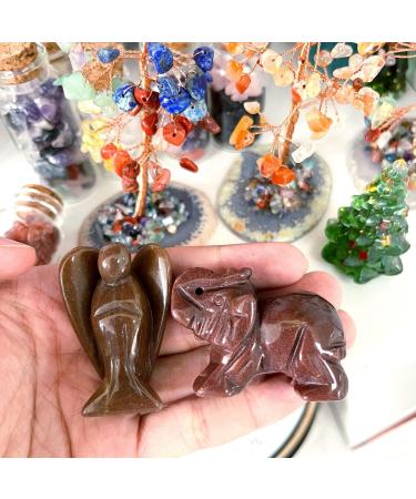 Xiannvxi 38mm Strawberry Quartz Guardian Angel Figure | Healing Crystal Statue | Reiki Gifts & Polished Stones - Buy Online on GoSupps.com