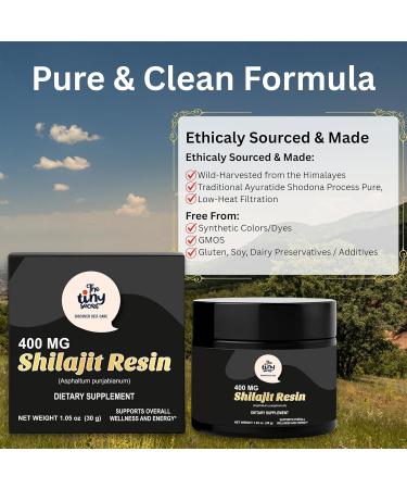 The Tiny Secret Pure Himalayan Extract Shilajit Resin 400mg Supports Overall Wellness and Energy for Men and Women with 60% Fulvic Acid | Non-GMO Gluten-Free & No Added Sugar - 30gm Glass Jar - Buy Online on GoSupps.com