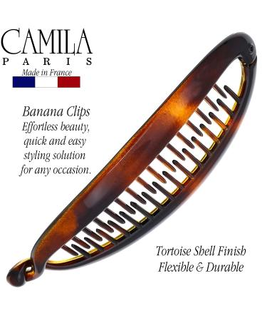 Camila Paris CP2 French Large Banana Clip Hair Comb - 6 Inch, Flexible Ponytail Holder for Thick Hair - Interlocking Styling Tool for Women - Made in France - Buy Online on GoSupps.com