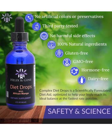 Helix & Gene Mango Diet Drops | Fast Weight Loss | Metabolism Booster | Active-8 & African Mango Complex | Made in USA | 2 Fl Oz - Buy Online on GoSupps.com