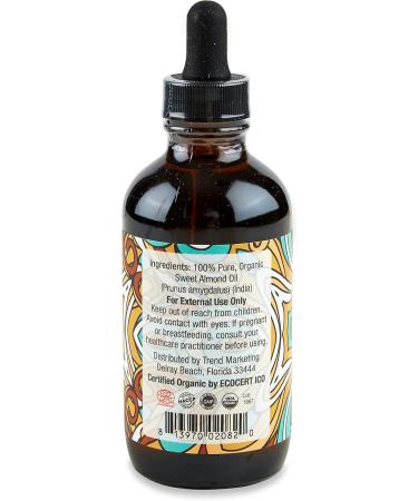 Organic Sweet Almond Oil - 4 Oz | Natural Moisturizer for Skin & Hair | Shop Internationally - Buy Online on GoSupps.com