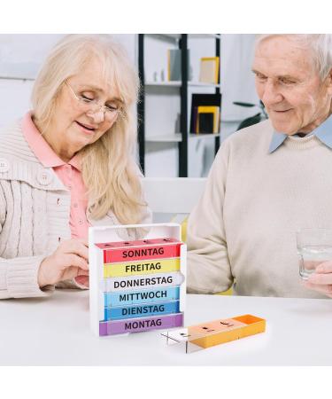 Weekly Pill Organizer - Opret 7-Day Tablet Box with 3 Compartments for Morning & Evening Medications - Colorful Pill Dose Storage Solution - Buy Online on GoSupps.com