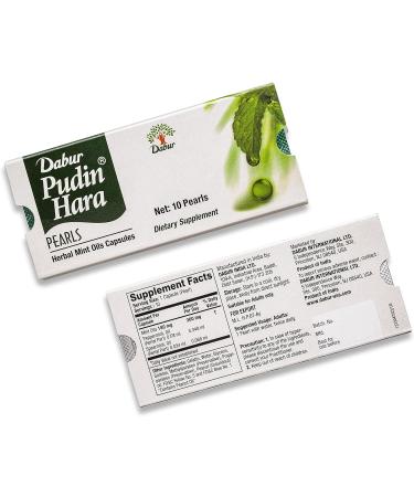 Dabur Pudin Hara Pearls - 100 Count Pack of 10 Digestive Care Supplements for Men and Women - Relieves Bloating, Acidity, Flatulence, Indigestion - Promotes Digestive and Gut Health - Buy Online on GoSupps.com