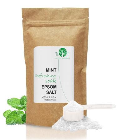 B.O.T Cosmetics & Wellness - 500g Epsom Bathing salt with peppermint oil |Tired legs relief |Blood circulation & skin care |Magnesium potassium calcium