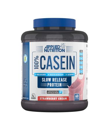 Applied Nutrition Casein Protein Powder - Micellar Casein Supplement Slow Release Protein (1.8kg - 60 Servings) (Strawberry Cream) Strawberry 1.8 kg (Pack of 1)