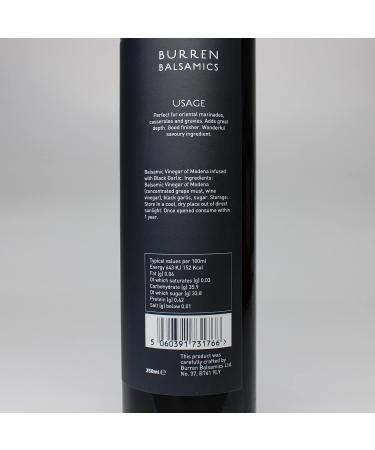 Burren Balsamics Black Garlic Infused Balsamic Vinegar 100ml - Modena | Premium Quality - Buy Online on GoSupps.com