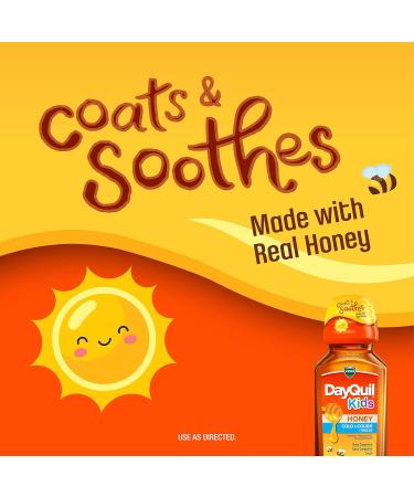 Vicks DayQuil Kids Cold and Cough + Mucus Relief with Real Honey 8oz - Ages 6+, Great Taste - Buy Online on GoSupps.com