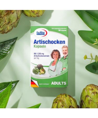 High-Dose Artichoke Capsules | 1200 mg Natural 12:1 Extract | 60 Capsules | Eurho Vital - Made in Germany | International Shipping - Buy Online on GoSupps.com