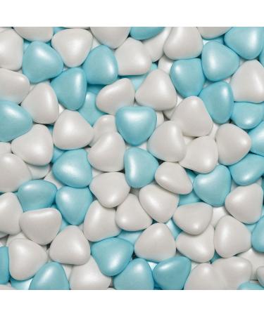 Delicious 1kg Chocolate Cherries Pearl Mix - White & Blue Heart Chocolate Dragees for Weddings Baptisms & Guest Gifts - Premium Quality Treats - Buy Online on GoSupps.com
