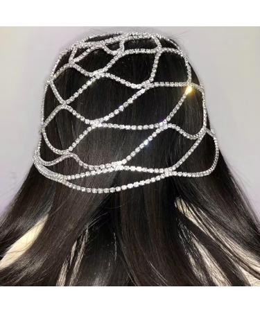 Bridal Headpiece Jewellery 1920s Headpiece Bling Rhinestones Flapper Head Chain Cap Party Hair Accessories for Women Costume Hair Accessories - Buy Online on GoSupps.com