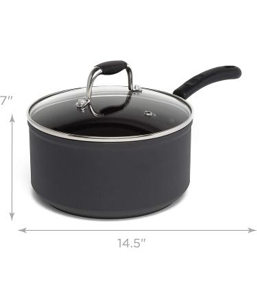 Ecolution Symphony 3Qt Nonstick Saucepan with Cool-Touch Handle - Dishwasher Safe, Grey - Buy Online on GoSupps.com