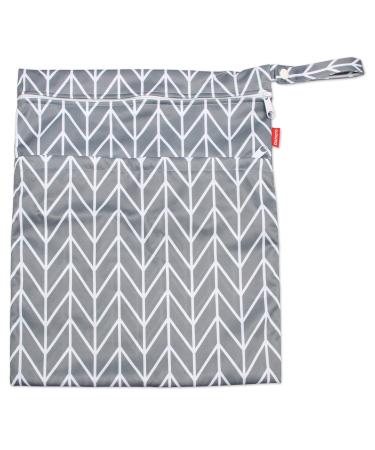 Damero 3pcs Travel Wet and Dry Bag - Gray Arrow 3 Count | Convenient Handle for Cloth Diaper, Pumping Parts, Swimsuit, Clothes | Grab and Go Design - Buy Online on GoSupps.com