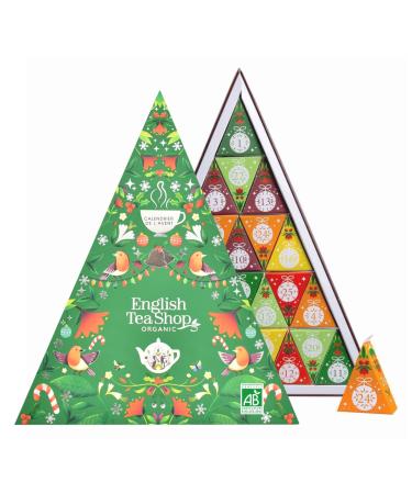 English Tea Shop Calendrier de l Avent th et infusions biologiques Triangle vert 25 sachets d couvrir Coffret cadeau de No l
