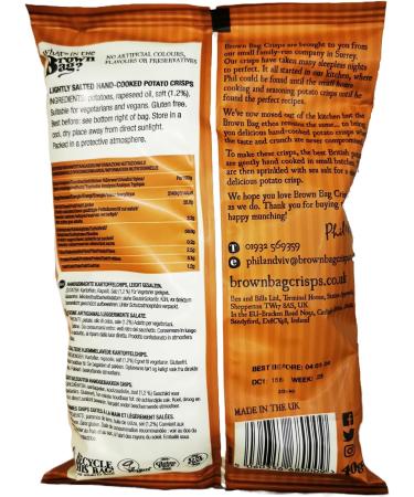 Brown Bag Lightly Salted Cheddar & Onion Oak Smoked Chilli Crisps 60 x 40g - Buy Online on GoSupps.com