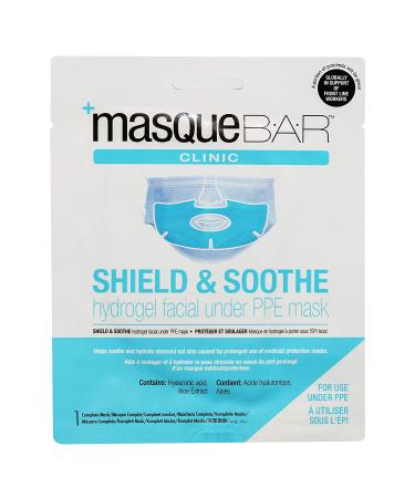 masque BAR Shield & Soothe Hydrogel Facial Mask (6 Pack) | Korean Skin Care Treatment - Calming, Soothing, Hydrating, Healing | Ideal for Prolonged Medical Mask Use, Evens Skin Tone - Under PPE - Buy Online on GoSupps.com