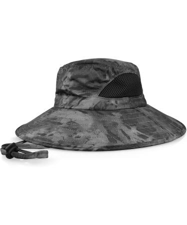 EINSKEY Waterproof Wide Brim Sun Hat in 05 Dark Grey Camo - Unisex Bucket Hat for Fishing, Hiking, Safari - Foldable Boonie Hat for Garden and Beach - Buy Online on GoSupps.com