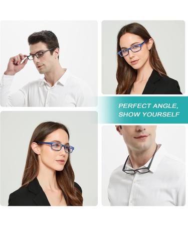 Eyeurl 2-Pack Reading Glasses for Men & Women - Anti-Blue Light Spring Hinge Rectangular Design Lightweight 1.25x Magnification - Buy Online on GoSupps.com