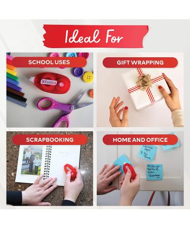 XFasten Double Sided Adhesive Roller 8mm x 30ft 4-Pack - Scrapbook Supplies for Adults - Photo Tape for Scrapbooking - Clear Tape - Buy Online on GoSupps.com