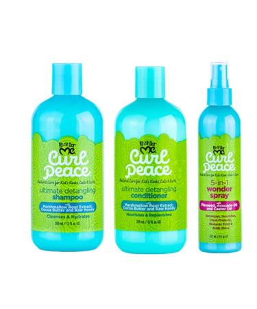 Just For Me Kids Curl Peace Hair Products Combo (SHAMPOO  CONDITIONER & WONDER SPRAY)