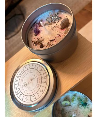 Aromatherapy Candle - 4oz Soy Wax - Renewal - Fertility Magic Intention - Lavender Orchid & Sage for Wellness - Buy Online on GoSupps.com