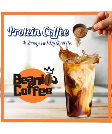 Beanio Caramel Protein Iced Coffee Instant Collagen Coffee with High CGA for Energy & Focus Sugar-Free Dairy-Free Lactose-Free Keto & Fasting Friendly 100mg Caffeine 15 Servings - Buy Online on GoSupps.com