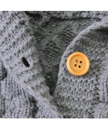 Puseky Baby Knit Sweater Hooded Ears Cardigan Coat 6-12 Months Grey - Buy Online on GoSupps.com