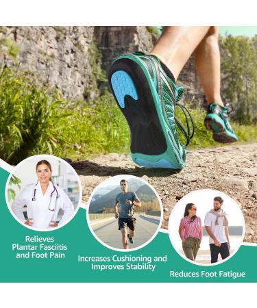 3angni Orthopedic Insole for Heel Spur & Plantar Fasciitis - Flat Foot Support for Men & Women - Shoe Inserts for Work Shoes EU Size 43-44 (28cm) - Black - Buy Online on GoSupps.com