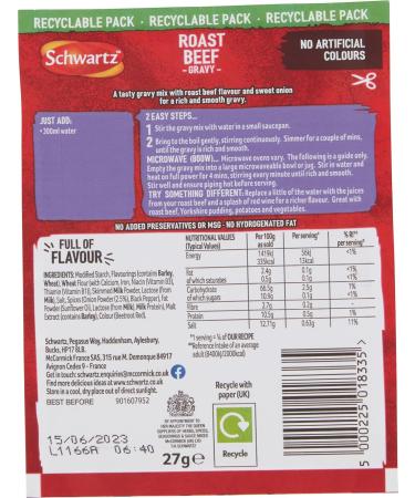 Schwartz Classic Roast Beef Gravy Mix 27g - Buy Online on GoSupps.com