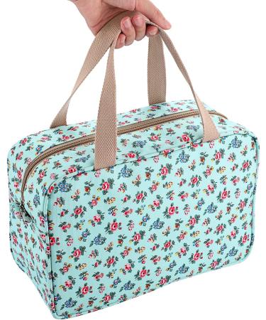 IGNPION Large Waterproof Travel Toiletry Bag - Blue Small Floral - Buy Online on GoSupps.com