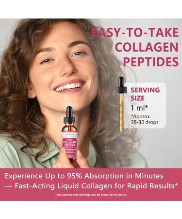 Liquid Collagen Peptides - Multi Collagen for Women Type I II III V X with Glucosamine MSM Hyaluronic Acid High Absorption Hydrolyzed Collagen Peptides Drops for Skin Hair Nail & Joint Non-GMO - Buy Online on GoSupps.com